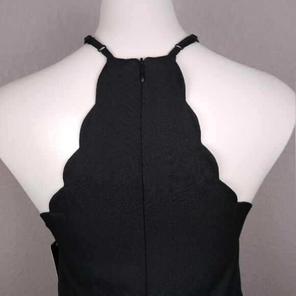Lulus Scalloped Apron Neckline Black Dress NWT S - Picture 6 of 11